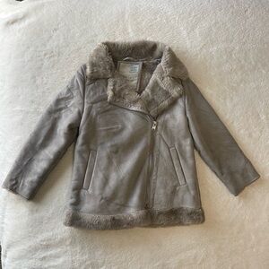 Zara Girls Coat Size 7Gray With Fur Lining